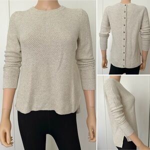 Madewell Backroad Button Back Sweater Beige Cream Tan XS